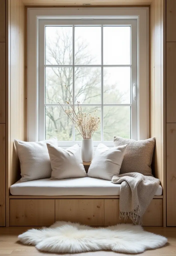 30+ Window Seating in Bedroom Ideas for Comfort - 10. Scandinavian Simplicity