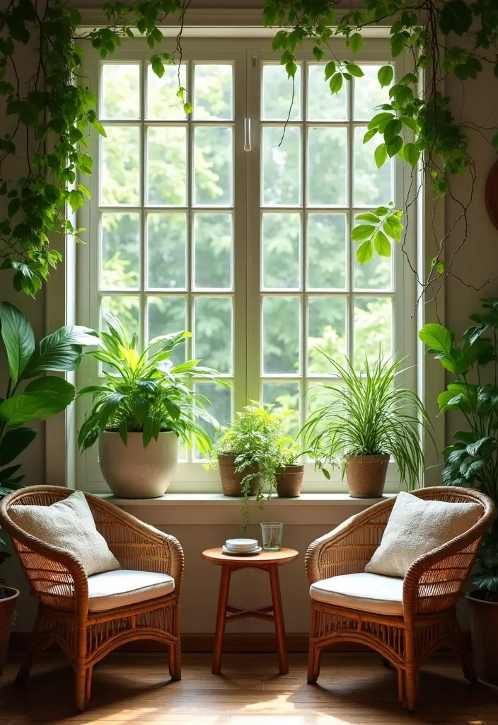 30+ Window Seating in Bedroom Ideas for Comfort - 13. Outdoor-Inspired Nook