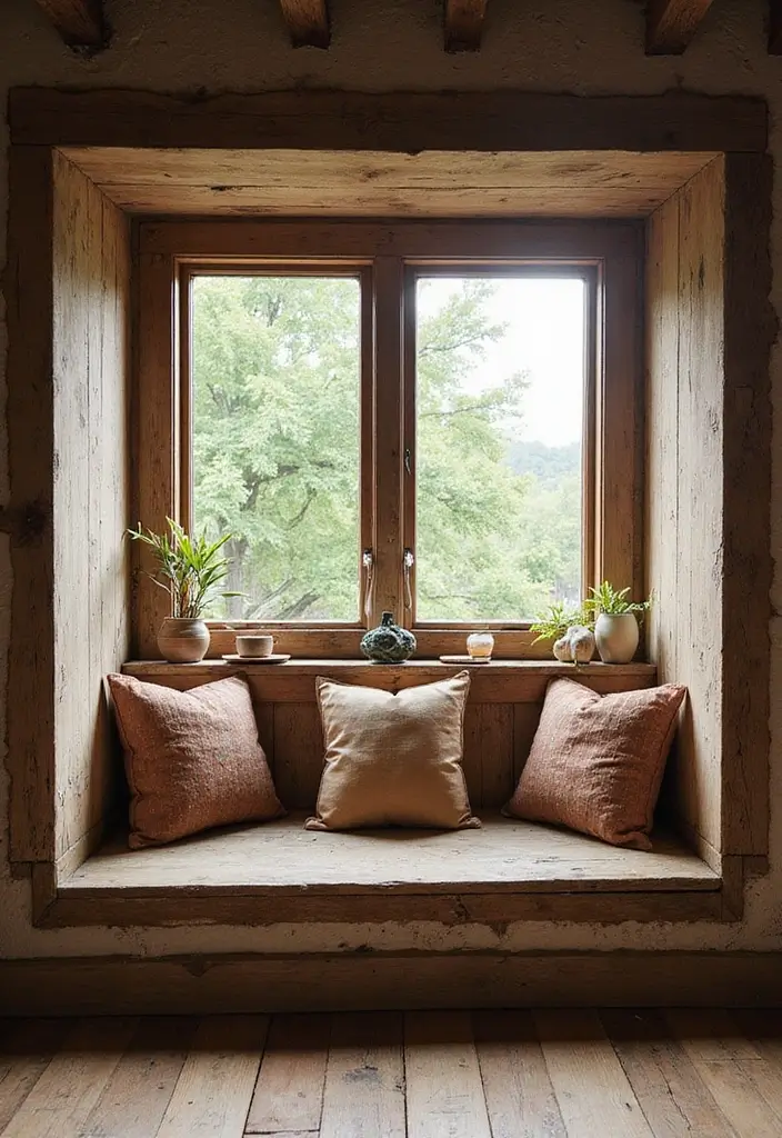 30+ Window Seating in Bedroom Ideas for Comfort - 16. Rustic Retreat