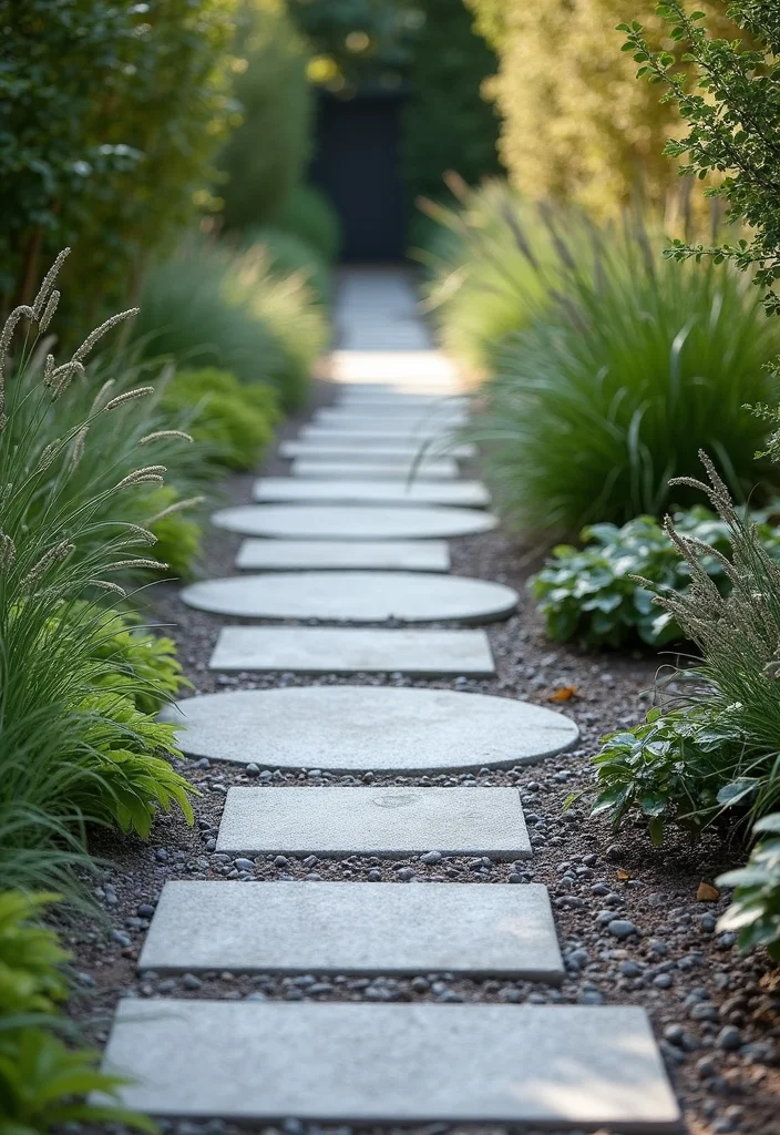 10 Backyard Alley Ideas for Narrow Stylish Pathways - 4. Decorative Concrete Pavers