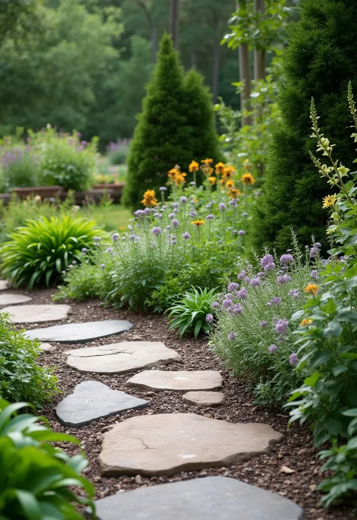 10 Backyard Curbing Ideas for Clean Defined Edges - 1. Natural Stone Borders