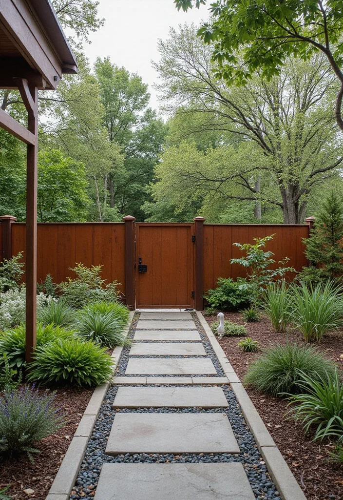 10 Backyard Metal Fence Ideas for Modern Durable Style - 5. Cor-Ten Steel Fencing