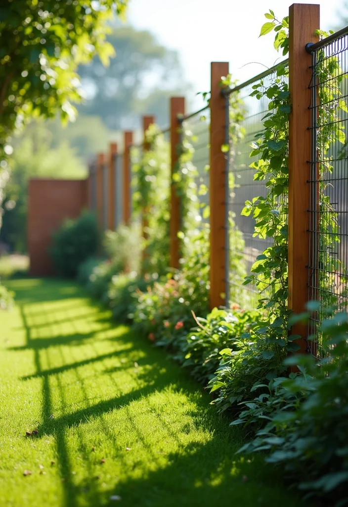 10 Backyard Metal Fence Ideas for Modern Durable Style - 6. Modern Wire Fencing