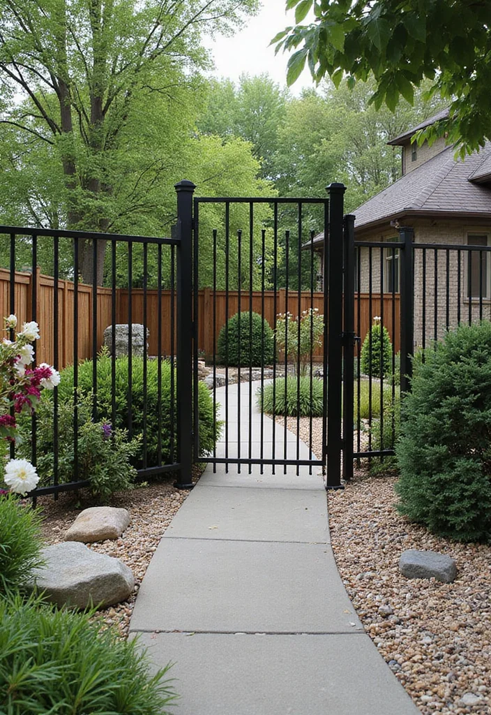 10 Backyard Metal Fence Ideas for Modern Durable Style - 9. Contemporary Picket Fencing