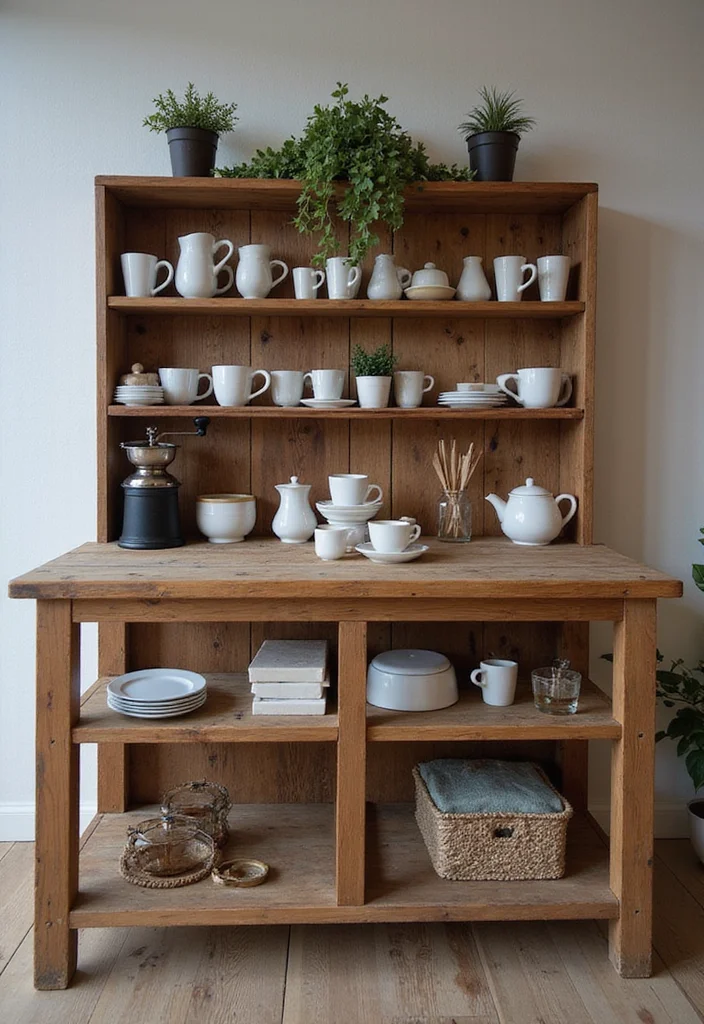 10 Coffee Kitchen Decor Ideas for Warm Cozy Vibes - 1. Rustic Coffee Bar Station