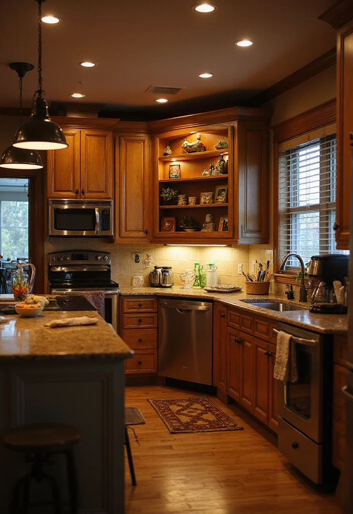 10 Coffee Kitchen Decor Ideas for Warm Cozy Vibes - 9. Layered Lighting