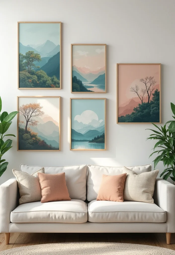 10 Living Room Poster Ideas for Easy Budget Wall Decor - 1. Nature-Inspired Prints