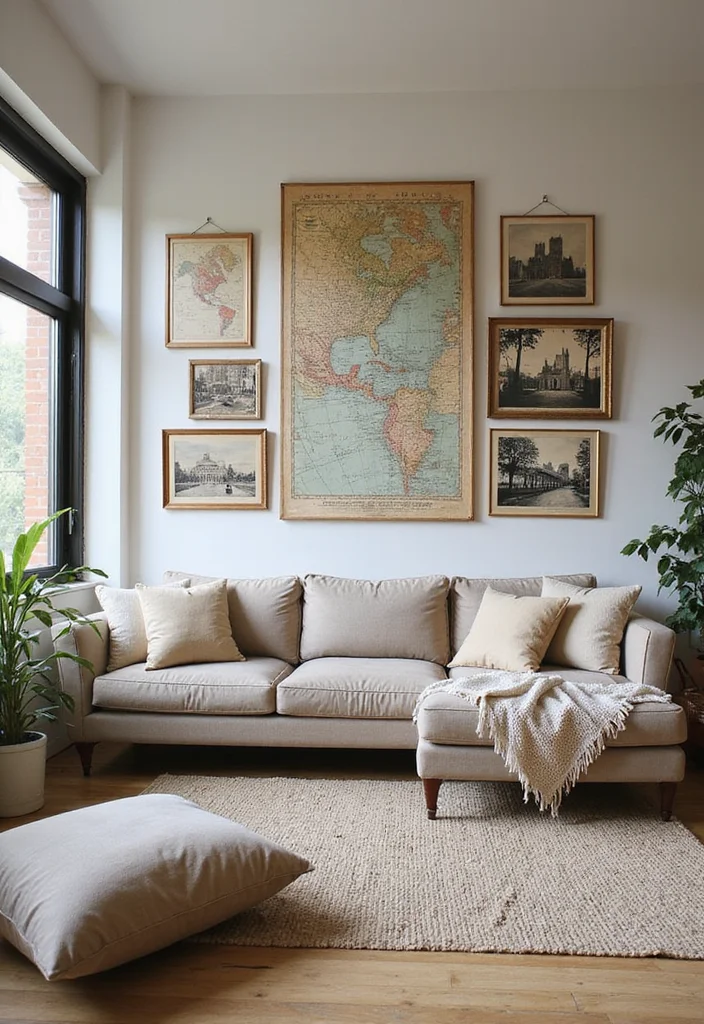 10 Living Room Poster Ideas for Easy Budget Wall Decor - 4. Travel Memories