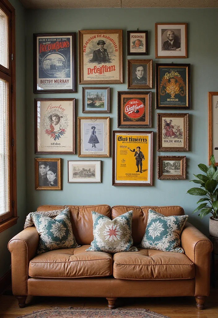 10 Living Room Poster Ideas for Easy Budget Wall Decor - 7. Vintage Find Posters