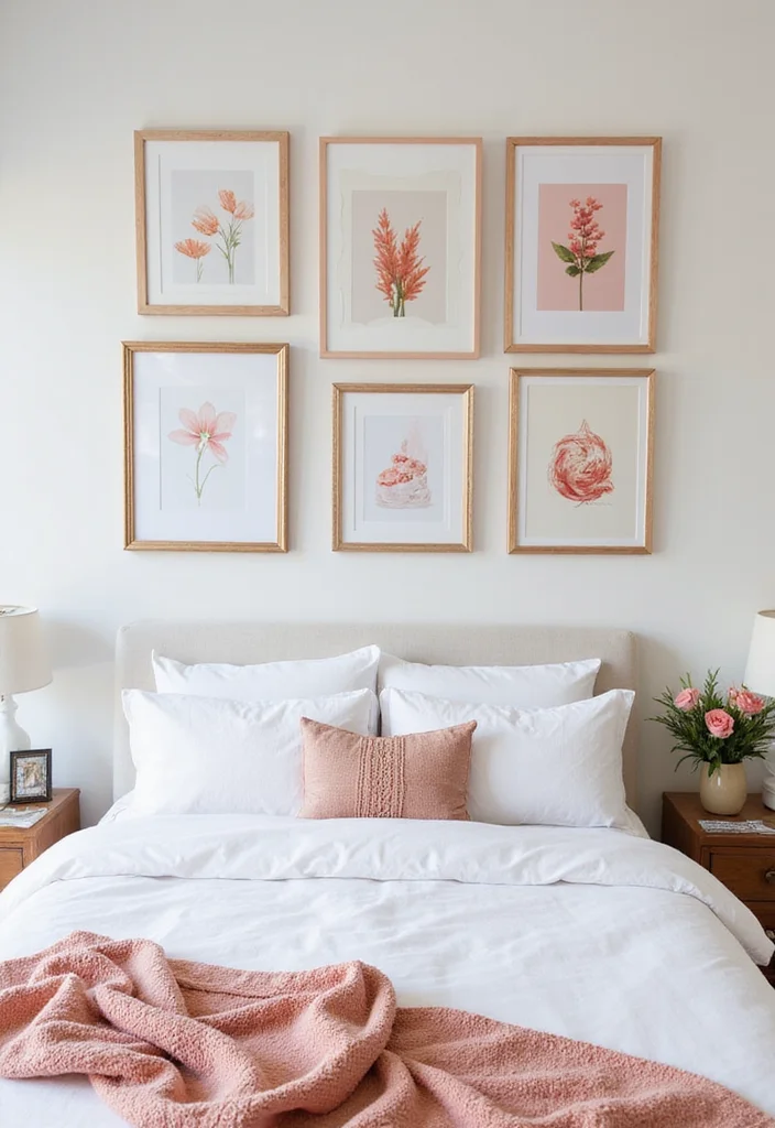 10 Rose Gold Bedroom Ideas for Chic Metallic Warmth - 4. Rose Gold Wall Art