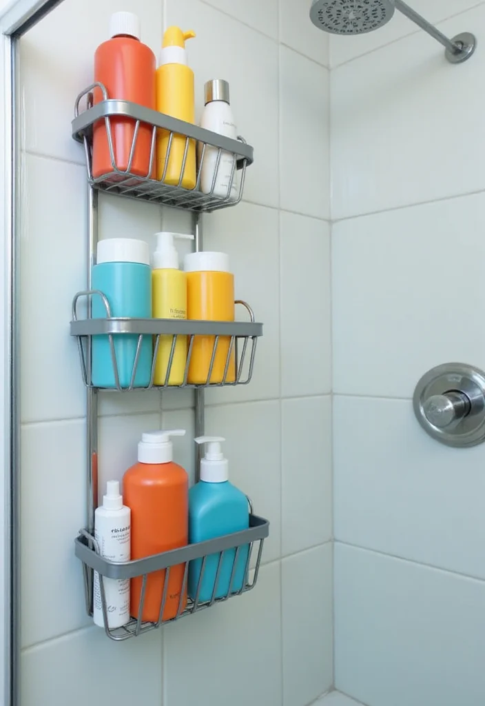 10 Secondary Bathroom Ideas for Practical Everyday Use - 5. Stylish Shower Caddies for Neat Organization