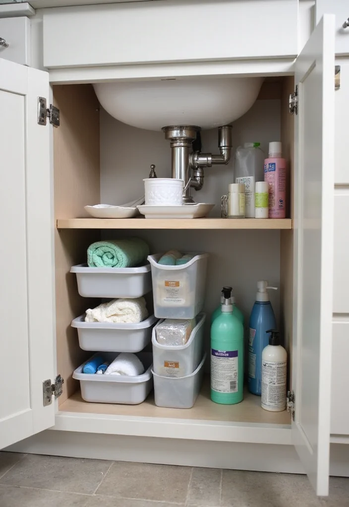10 Secondary Bathroom Ideas for Practical Everyday Use - 6. Under-Sink Organizers for Maximum Efficiency