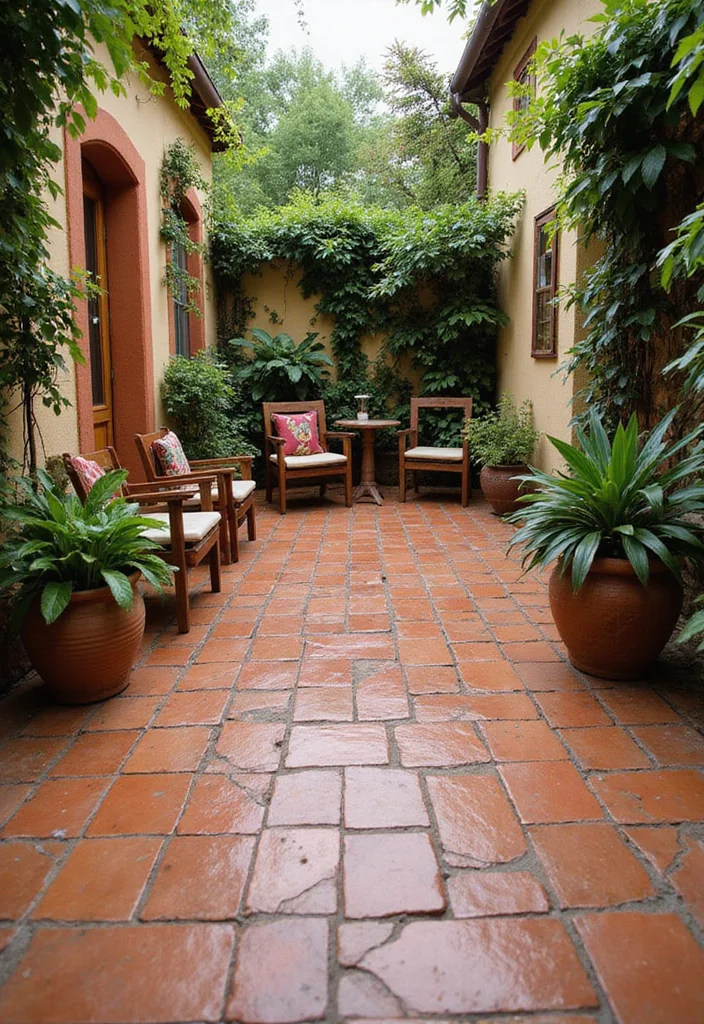 10 Small Backyard Flooring Ideas for Budget Friendly Upgrades - 10. DIY Terracotta Tiles