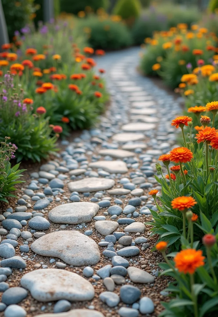 10 Small Backyard Flooring Ideas for Budget Friendly Upgrades - 3. Pebble and Stone Paths