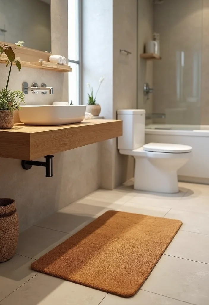 10 Small Bathroom Rug Ideas for Soft Style and Safety - 3. Cork Bathroom Mats