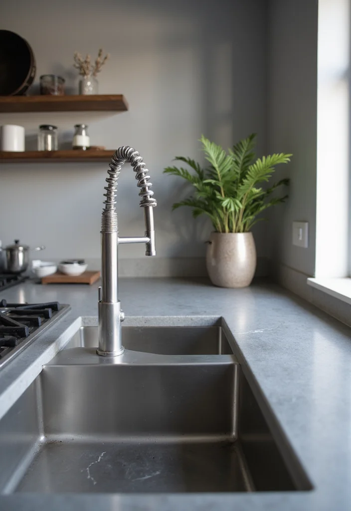10 Small Kitchen Sink Ideas for Compact Stylish Function - 5. Stainless Steel Sinks for Industrial Appeal