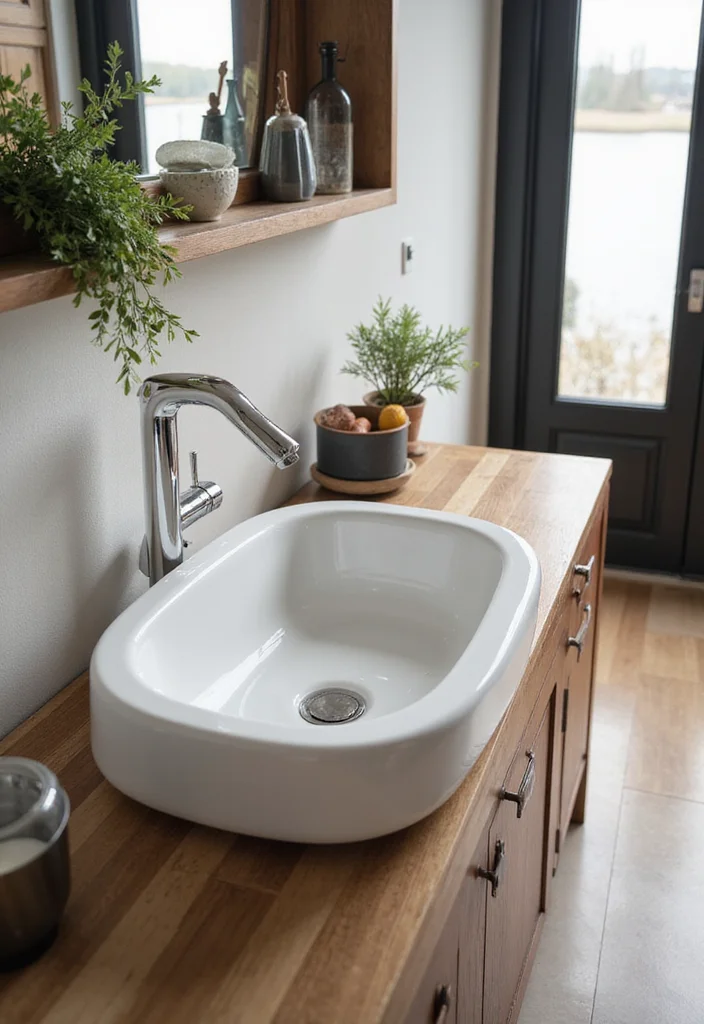 10 Small Kitchen Sink Ideas for Compact Stylish Function - 9. Unique Shapes for Creative Flair