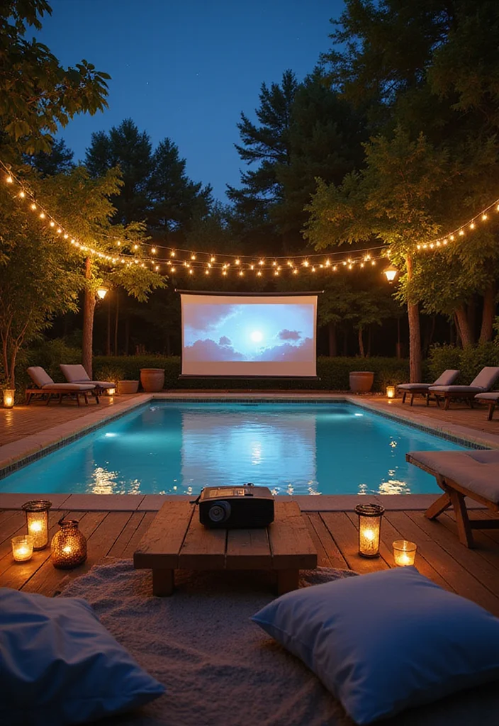 12 Backyard DIY Pool Ideas for Affordable Summer Fun 122 12 Backyard DIY Pool Ideas for Affordable Summer Fun - 12. Outdoor Movie Night Setup