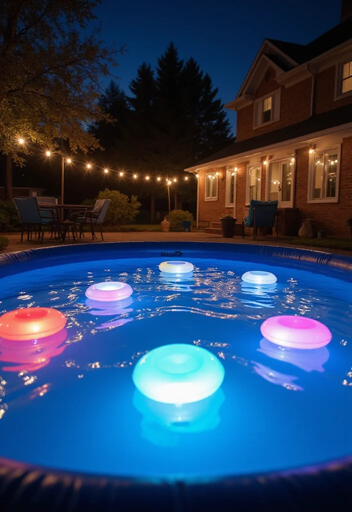 12 Backyard DIY Pool Ideas for Affordable Summer Fun 23 12 Backyard DIY Pool Ideas for Affordable Summer Fun - 3. Floating Pool Lights