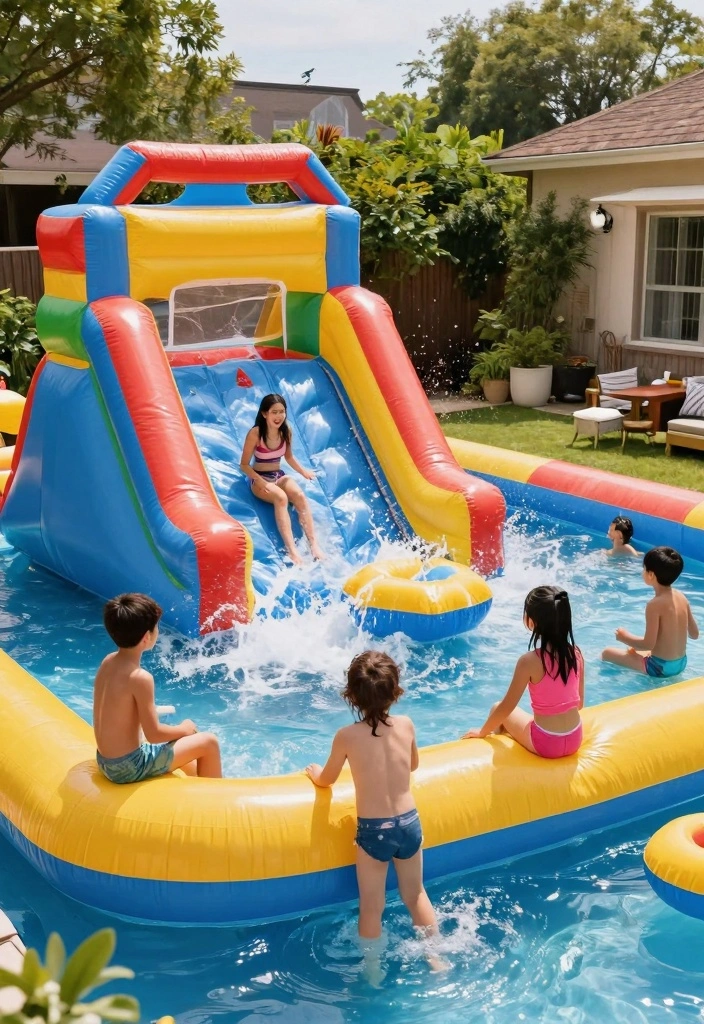 12 Backyard DIY Pool Ideas for Affordable Summer Fun 45 12 Backyard DIY Pool Ideas for Affordable Summer Fun - 5. Inflatable Water Games