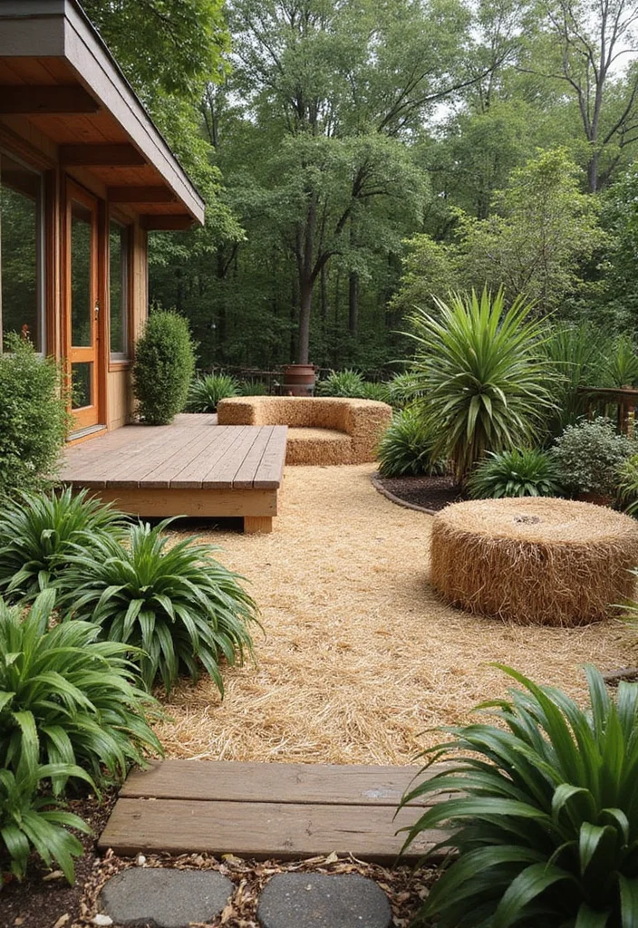 12 Backyard Deck With Roof Ideas for Covered Outdoor Living - 11. Eco-Conscious Straw Bale Design