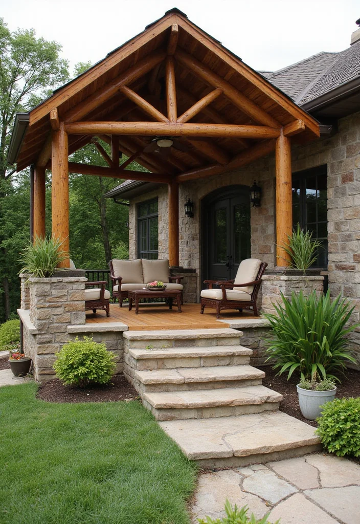 12 Backyard Deck With Roof Ideas for Covered Outdoor Living - 3. Traditional Gabled Rooftop