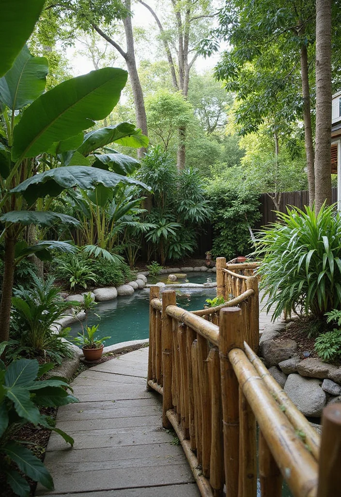 12 Backyard Railing Ideas for Safe Attractive Design - 3. Bamboo Railings