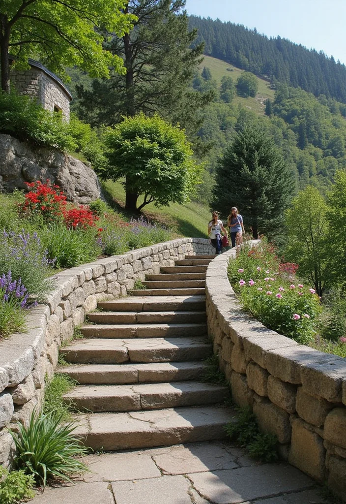 12 Backyard Railing Ideas for Safe Attractive Design - 8. Stone Wall Railings