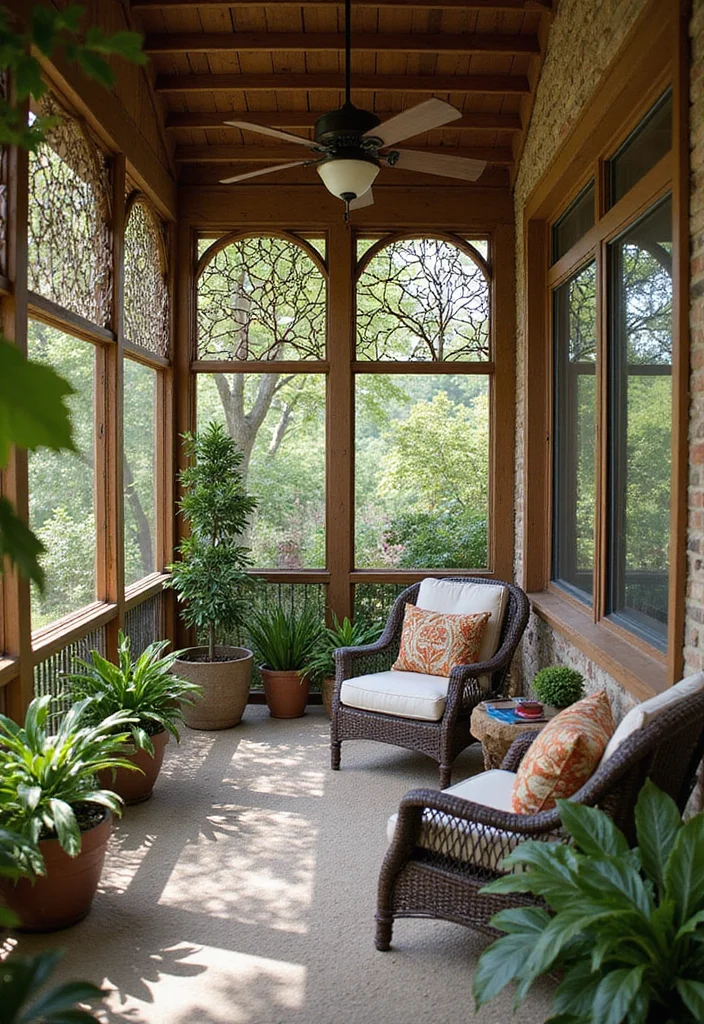 12 Backyard Screened In Patio Ideas for Bug Free Comfort - 11. Decorative Screens