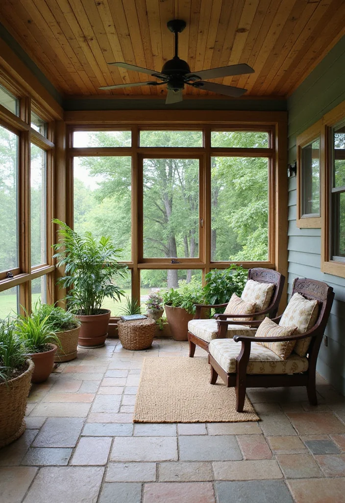 12 Backyard Screened In Patio Ideas for Bug Free Comfort - 4. Sustainable Flooring Options