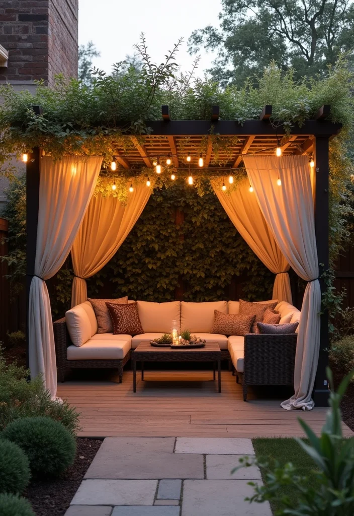 12 Backyard Separation Ideas for Privacy and Defined Spaces 78 12 Backyard Separation Ideas for Privacy and Defined Spaces - 8. Canopies and Pergolas for Cozy Spaces