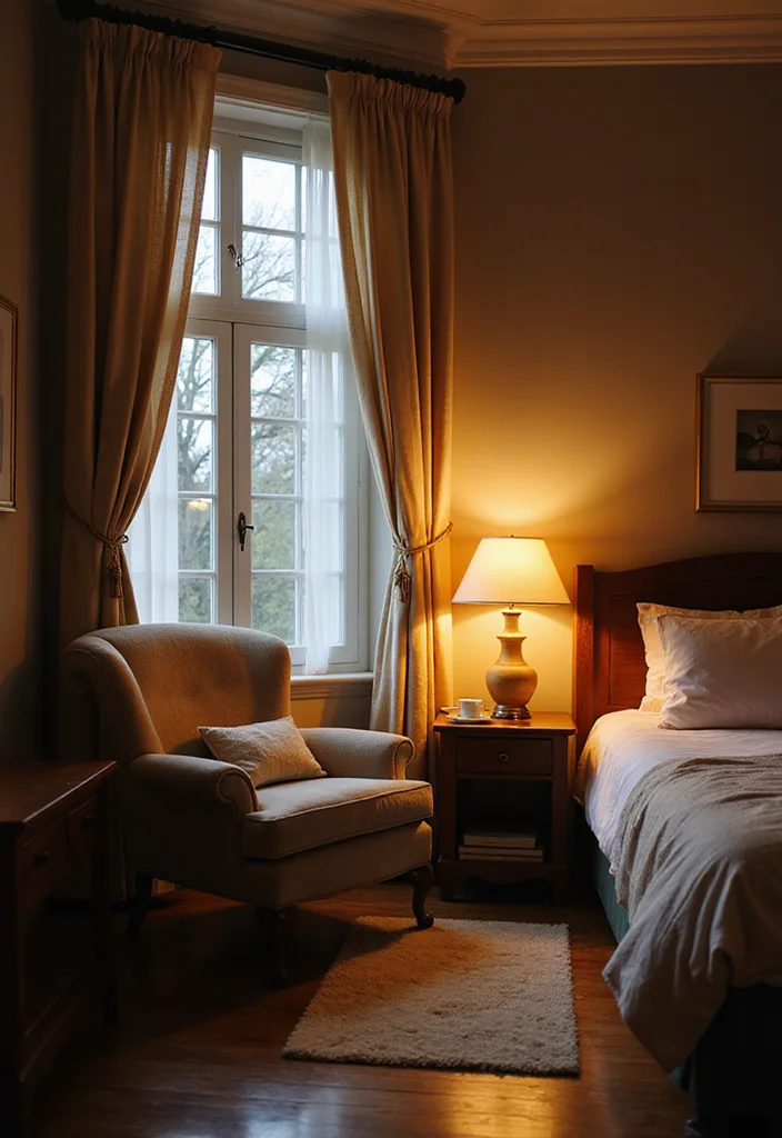 12 Dark Wood Floor Bedroom Ideas for Rich Warm Depth - 10. Cozy Reading Nook