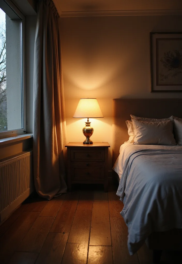 12 Dark Wood Floor Bedroom Ideas for Rich Warm Depth - 5. Statement Lighting