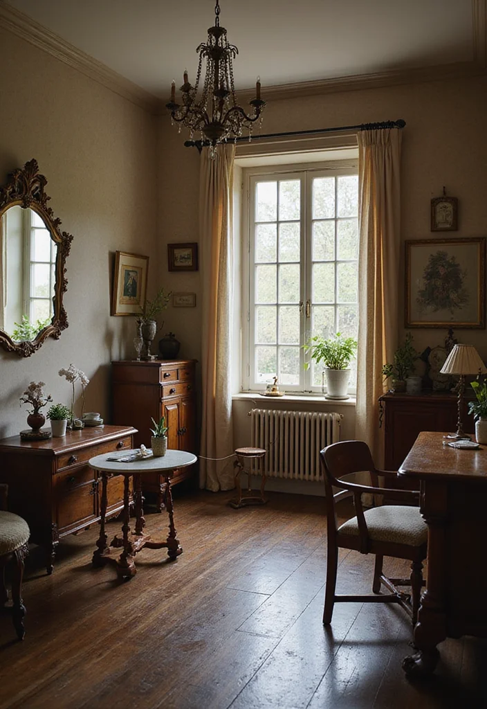 12 Dark Wood Floor Bedroom Ideas for Rich Warm Depth - 6. Vintage Charm