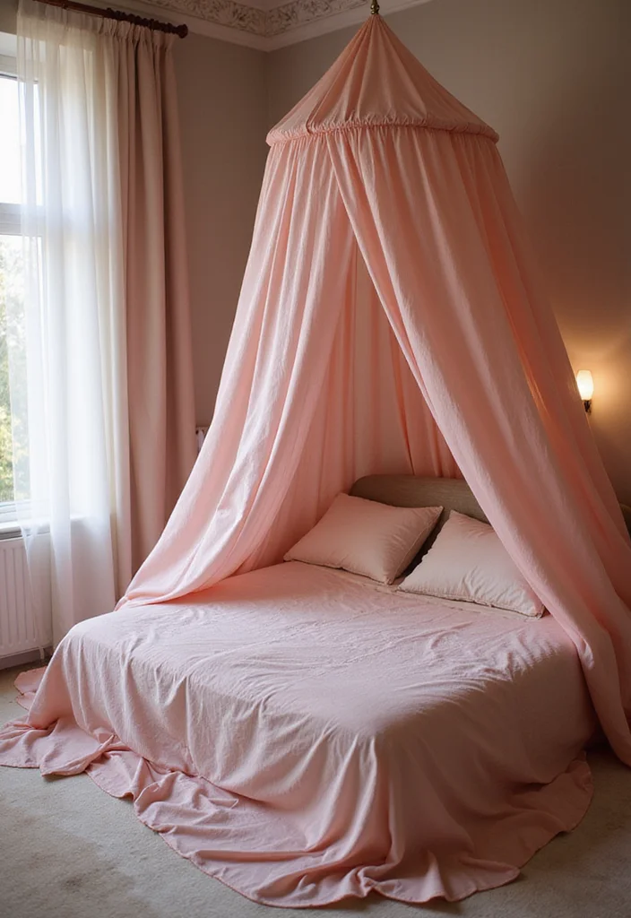 12 Dusty Rose Bedroom Ideas for Soft Romantic Tones - 8. Dreamy Dusty Rose Canopy