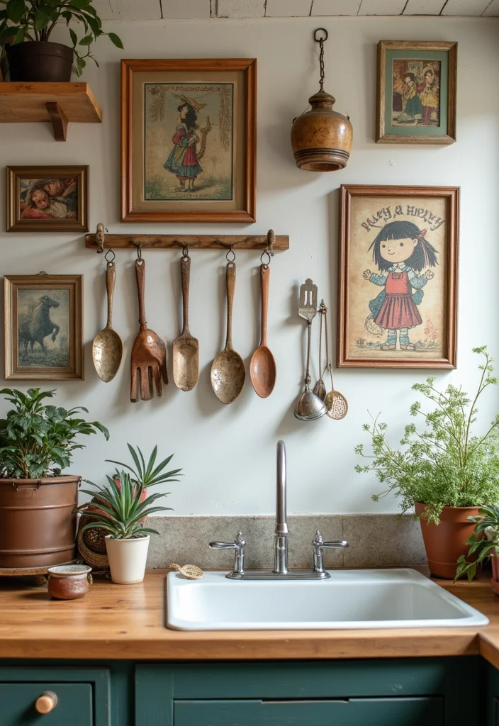 12 Eclectic Kitchen Ideas for Creative Mixed Style - 3. Quirky Wall Art for Flavor