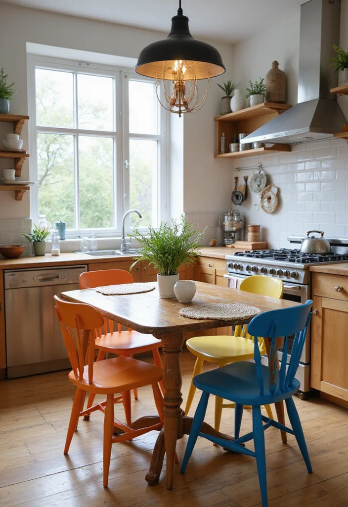 12 Eclectic Kitchen Ideas for Creative Mixed Style - 4. Funky Furniture Choices