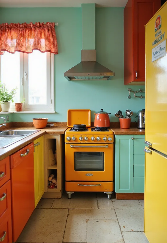 12 Eclectic Kitchen Ideas for Creative Mixed Style - 8. Retro Appliances with a Twist