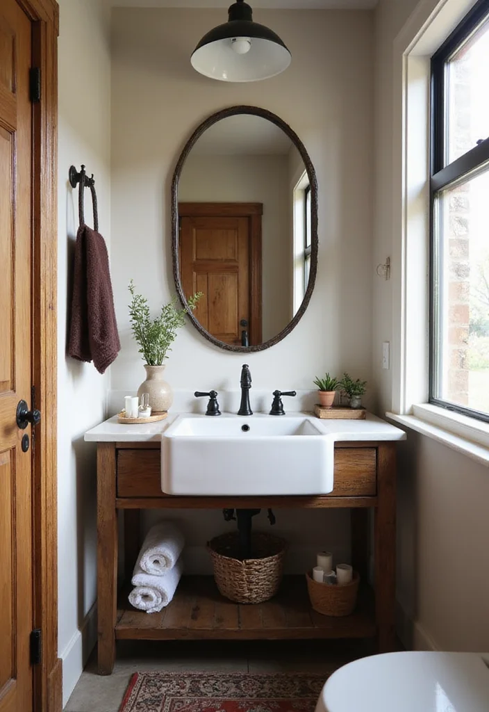 12 Farmhouse Half Bathroom Ideas for Cozy Country Charm - 2. Farmhouse Sink Designs