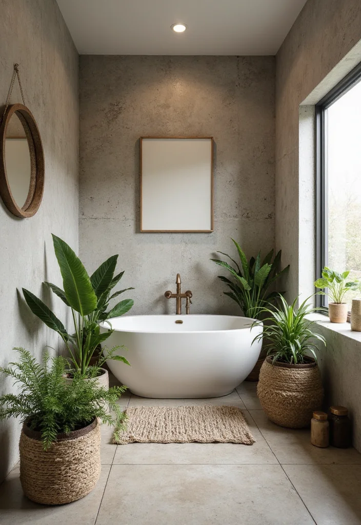 12 Farmhouse Half Bathroom Ideas for Cozy Country Charm - 8. Nature-Inspired Elements