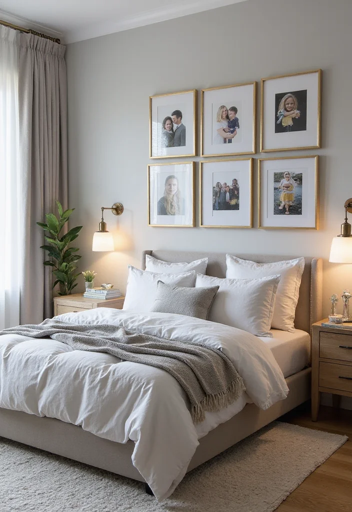 12 Gray and Gold Bedroom Ideas for Elegant Modern Contrast 111 12 Gray and Gold Bedroom Ideas for Elegant Modern Contrast - 11. Personal Touches with Gray and Gold Decor