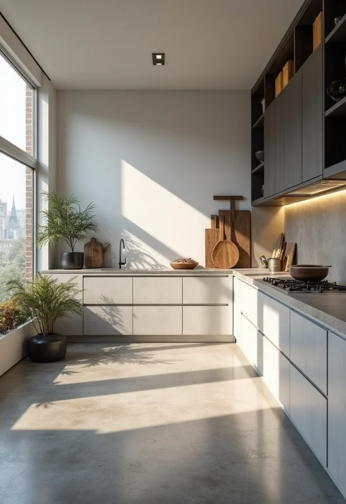 12 Grey Kitchen Flooring Ideas for Clean Modern Balance 1 12 Grey Kitchen Flooring Ideas for Clean Modern Balance - 1. Sleek Polished Concrete