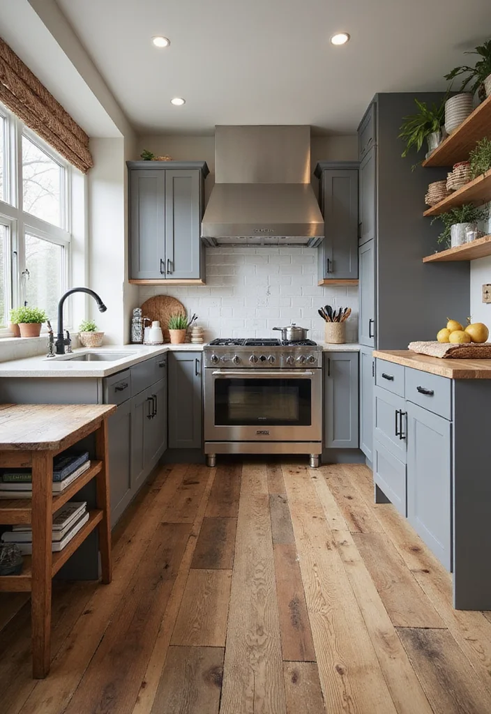 12 Grey Kitchen Flooring Ideas for Clean Modern Balance 12 12 Grey Kitchen Flooring Ideas for Clean Modern Balance - 2. Reclaimed Wood Warmth