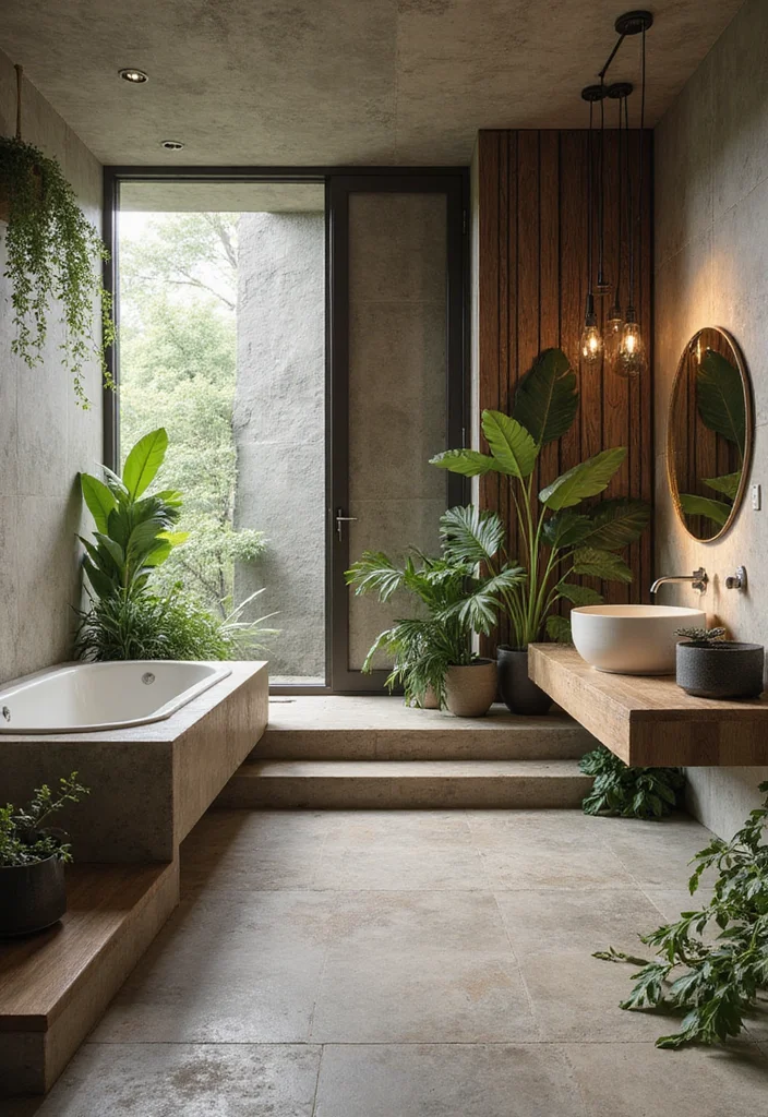 12 His and Her Bathroom Ideas for Balanced Functional Design - 10. Nature-Inspired Elements