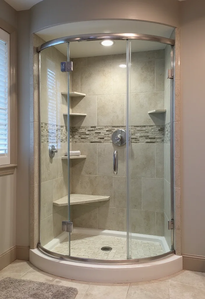 12 His and Her Bathroom Ideas for Balanced Functional Design - 2. Cozy Corner Shower