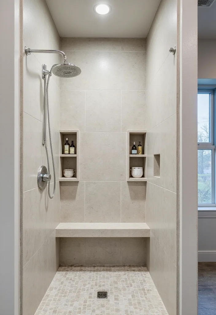 12 His and Her Bathroom Ideas for Balanced Functional Design - 8. Innovative Shower Storage