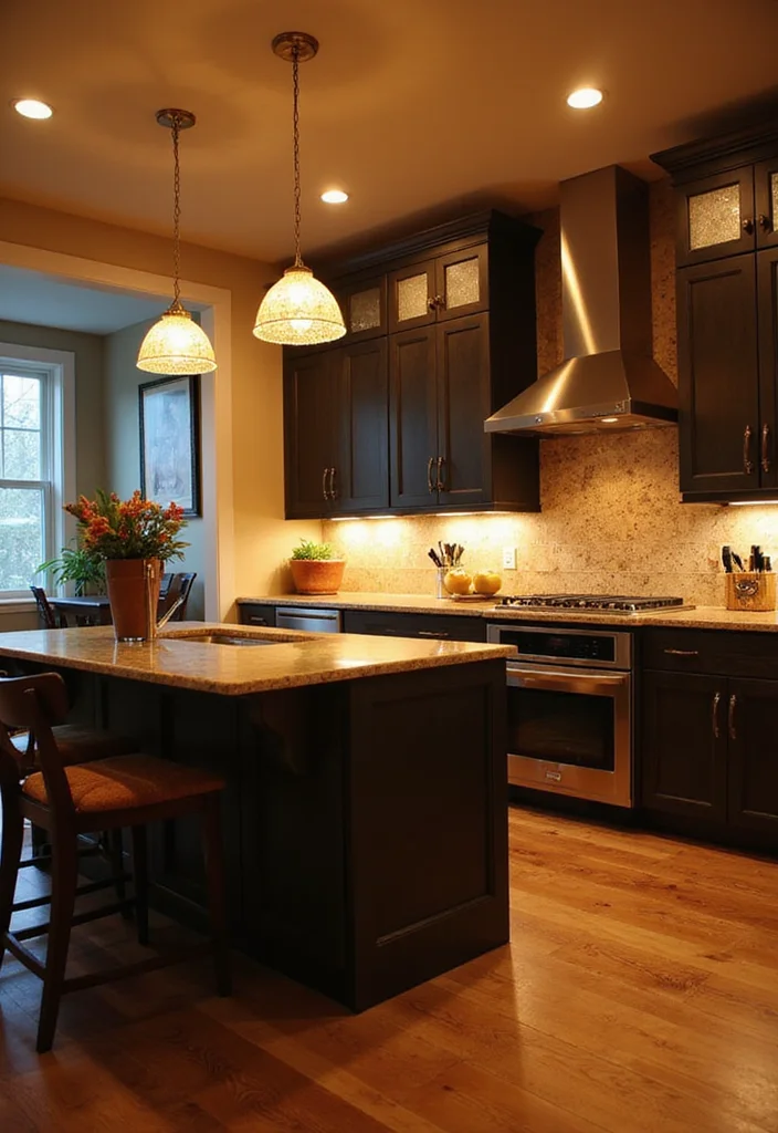 12 Home Decor Ideas for Your Kitchen's Easy Everyday Style - 11. Warm Lighting Solutions