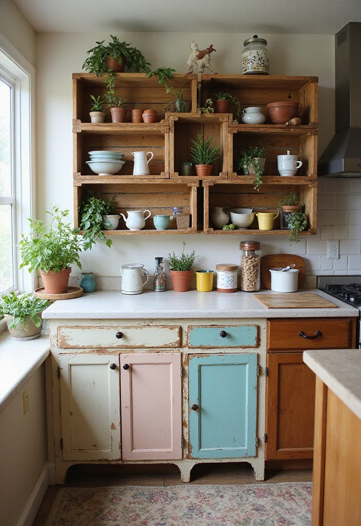 12 Home Kitchen Ideas for Practical Functional Living - 1. Upcycled Furniture for Unique Storage