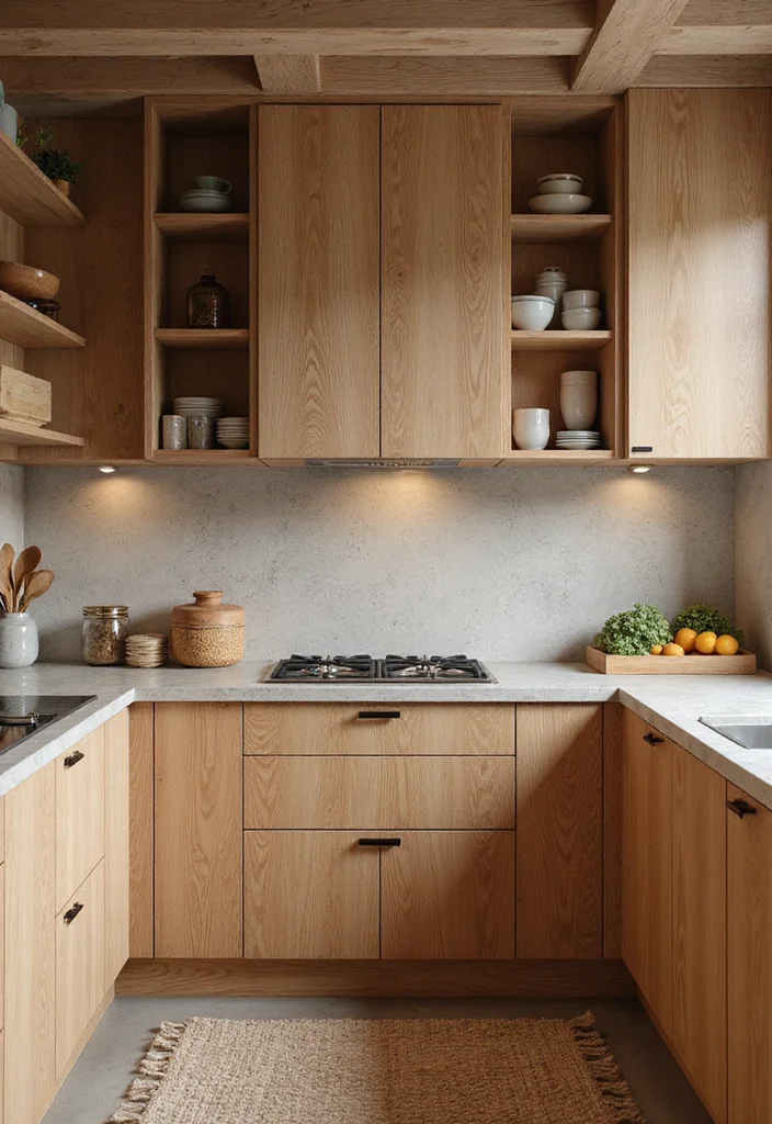 12 Home Kitchen Ideas for Practical Functional Living - 10. Natural Materials and Textures
