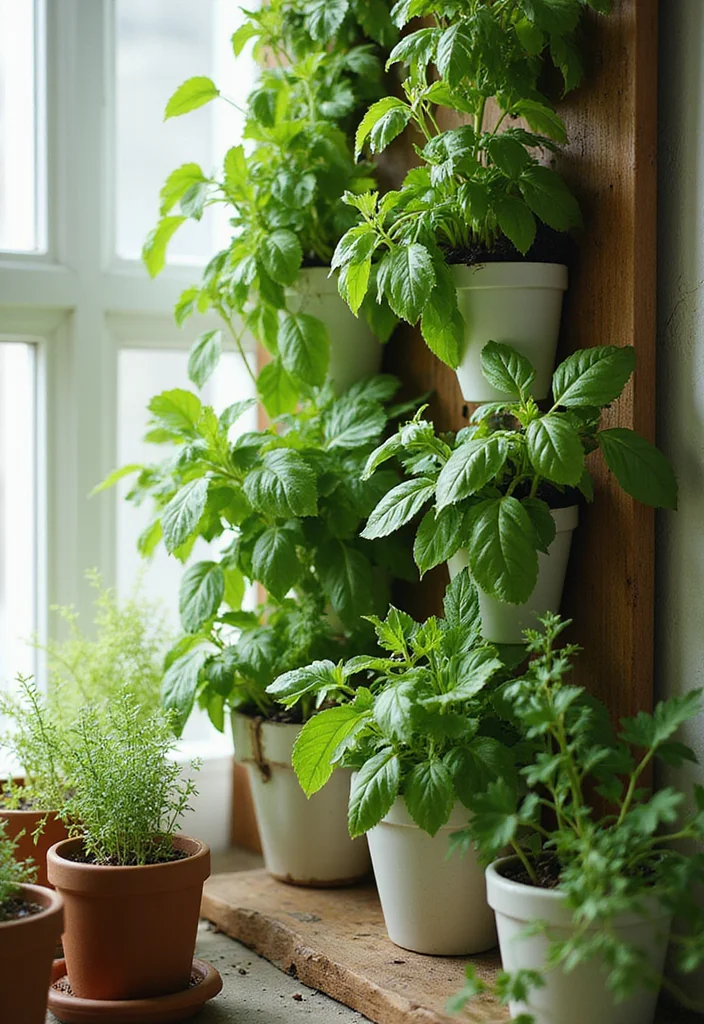12 Home Kitchen Ideas for Practical Functional Living - 2. Vertical Gardens for Fresh Herbs